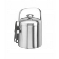 1.5 Qt. Brushed Stainless Ice Bucket with Tongs